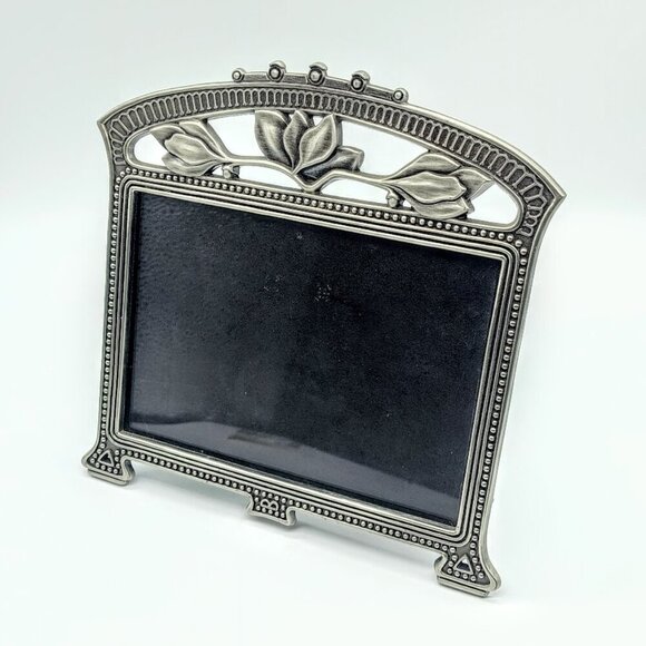 Vintage Weston Gallery Antique Floral Pewter Picture Frame - Picture 2 of 8